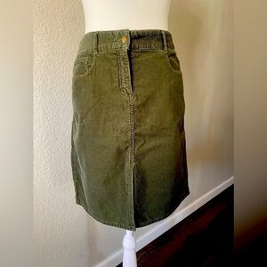 Academia Skirt by Rubbish by Nordstrom Olive Green Corduroy Skirt 7